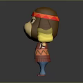 Cartoon Animal Character With Brown Fur Red White Top Blue Pants And Yellow Headband Decorations