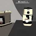 Daily Electrical Appliances Cream Colored Minotli Coffee Machines With Cups On Countertop