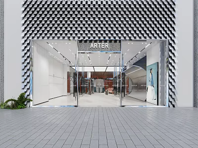 Clothing shop door head 3d model