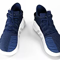 Stylish Blue Lace Up Sneakers With White Sole And Stripes