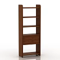 Modern Dark Brown Wooden Bookcase With Multiple Shelves And Bottom Drawer