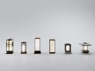 New Chinese lawn lamp floor lamp 3d model