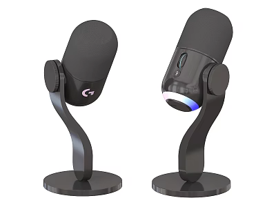 Professional USB Microphones With LED Light And Adjustable Stand For Phone Digital Use 3d model