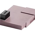 Sleek Modern Purple Coffee Table with Smooth Surface and Small Black Decorative Object 3d model