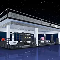 STUDIOS Two Story Retail Store With White Pillars Black Railings Display Shelves And Balls