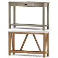 Modern Wooden Desk With Shelf And Sturdy Legs Design For Home Office