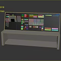 Control Panel Console With White Stand Buttons Indicators And Display Screen