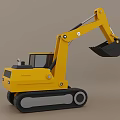 Yellow Electric Toy Excavator With Crawler Tracks And Front Bucket For Kids
