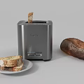 Breville Toaster Kitchen Appliance With Sliced Bread On Plate And Whole Loaf