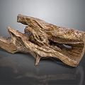 Natural Rustic Wooden Sculpture With Organic Shape And Intricate Wood Grain Details
