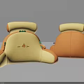 Cute Yellow Orange Cartoon Pillows With Soft Material And Small Logo Details