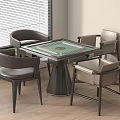 Mahjong Table and Chair Mahjong Machine Chess and Card Table 3d model