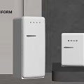 Sleek White SMEG Fridge Freezers With Modern Design In Kitchen Setting