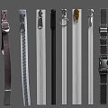 Various Hardware Tools Including Zippers Buckles And Different Metal Accessories Designs 3d model