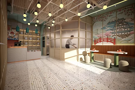 Japanese dessert shop 3d model
