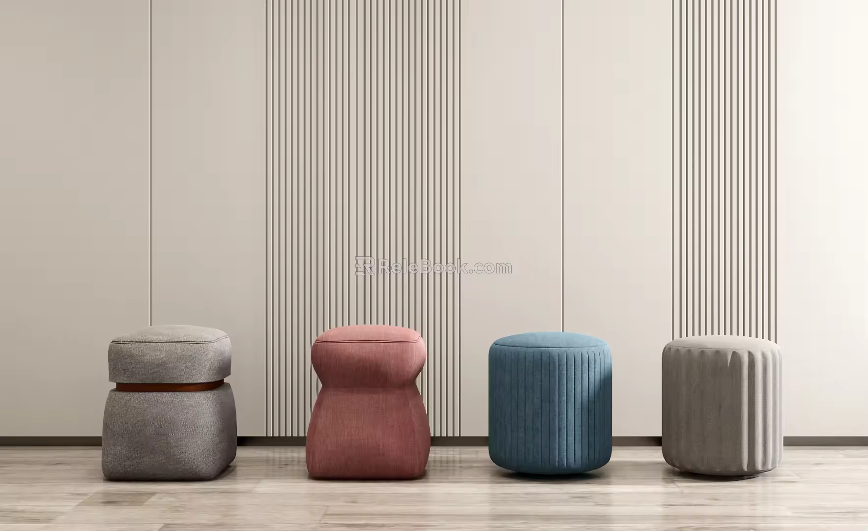 Modern stool combination 3d model