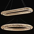 Luxury Crystal Ring Shaped Chandelier With Gold Frame And Sparkling Design