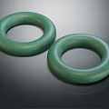 Two Durable Green Circular Rings For Sports Equipment Fitness Training
