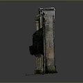 Ancient Weathered Stone Ruins With Columns And Greenery Growing On Walls