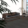 Sofa coffee table combination 3d model