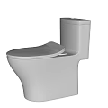 White One Piece Modern Ceramic Toilet With Sleek Design And Smooth Surface For Bathroom