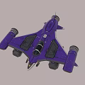 Purple Fighter Jet 3D Rendering With Futuristic Design And Engines 3d model