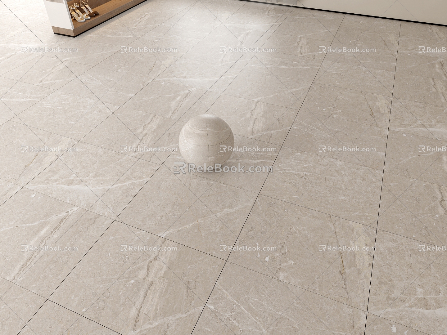 Warm Grey Floor Tile Matte Tile Foshan Tile Glazed Tile Even Pattern Marble Floor Tile 3d model