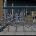 Large Industrial Factory With Steel Structures Pipes Rooftop Platforms And Buildings