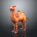 Realistic Bactrian Camel 3D Model with Detailed Fur and Animated Features