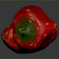 Fresh Red Chili Pepper With Green Inner Flesh On Dark Reflective Surface