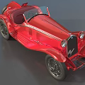 Vintage Red Convertible Car With Classic Design And Open Top