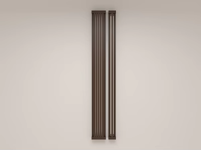 Two Brown Vertical Striped Wall Lamps Mounted On Light Colored Wall 3d model