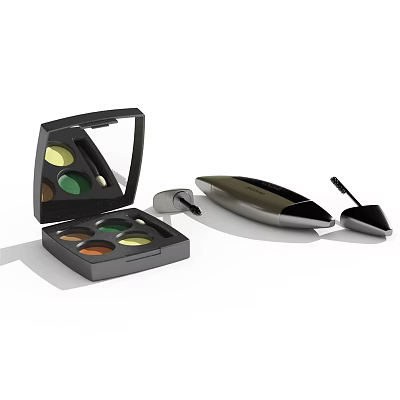 Modern Cosmetics Mascara Eyeshadow Cosmetic Combination 3d model