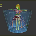 Blonde Hair Anime Character In Blue Outfit Holding Sword With Blue Glowing Base