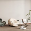Lazy Sofa Fabric Single Sofa Leisure Chair Combination 3d model