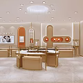 Luxury Jewelry Store Interior Design With Private Customization Display Counters And Elegant Decorations 3d model
