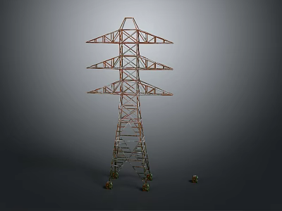 Industrial Metal Lattice Transmission Tower Structure For High Voltage Power Equipment 3d model