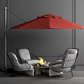 Outdoor Table with Colorful Umbrella and Modern Chairs for Patio Use
