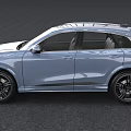 Light Blue Audi SUV With Modern Design And Black Wheels 3d model