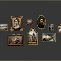 Vintage Furniture Decorative Paintings Gold Framed Various Sizes Portrait Landscape Still Life Art