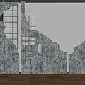 Industrial LOFT wall cement wall 3d model