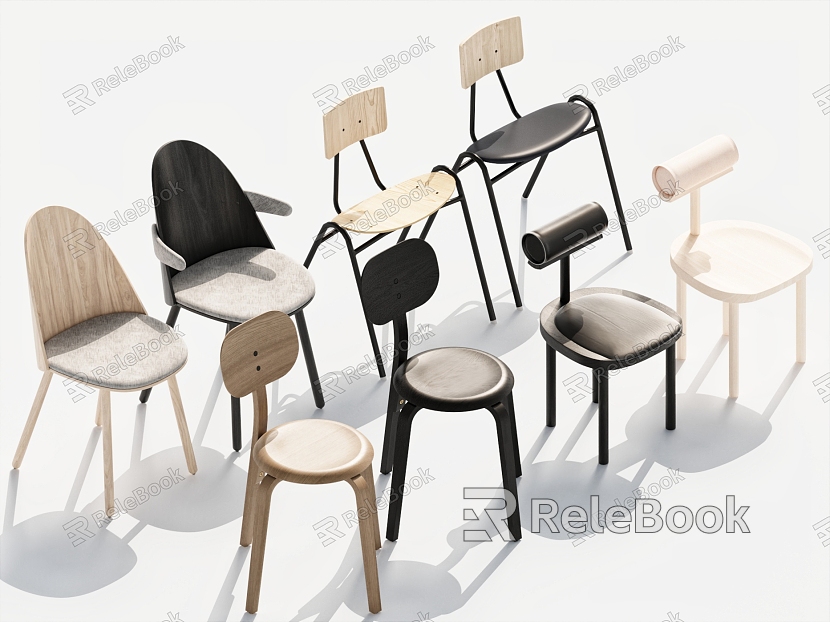 Children's single chair combination dining chair model