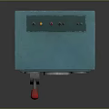 Blue Industrial Electrical Control Panel With Colorful Tubes Meters Buttons And Indicator Lights