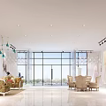 Elegant Bridal Shop Interior with Wedding Gown Display Reception Desk and Decorative Lights