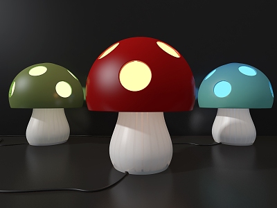 Mushroom night light cartoon table lamp 3d model