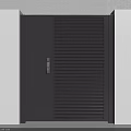 Black Steel Security Door With Safety Lock And Modern Shutter Design
