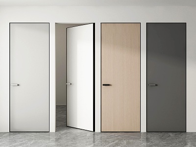 Modern Top Door Frameless Door Invisible Door Very Narrow Door Single Door Bedroom Door Flat Door 3d model