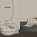 Modern Lazy Sofa Casual Sofa Single Sofa 3d model