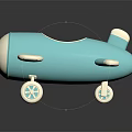Blue Toy Airplane Model With White Wings Wheels And Aerospace Inspired Design
