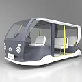 Toyota Autonomous Vehicle With Modern Black And White Exterior Transparent Windows And Interior Seats